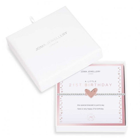Beautifully Boxed A Little 21st Birthday Bracelet (Heart)
