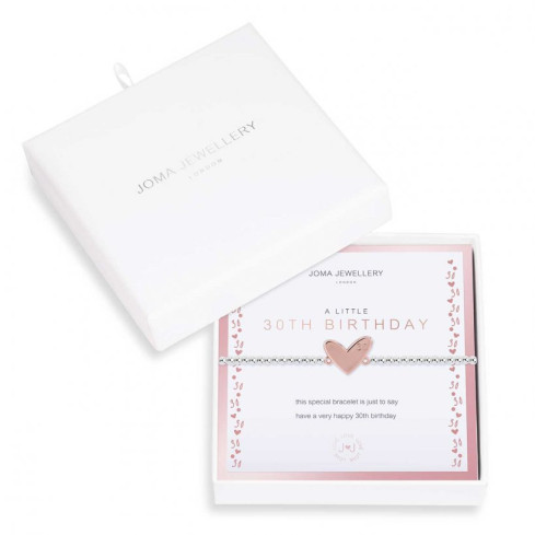 Beautifully Boxed A Little 30th Birthday Bracelet (Heart)