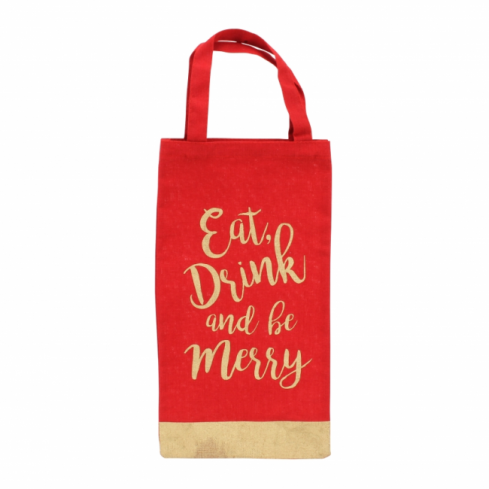 Christmas Eat, Drink and be Merry Bottle Gift Bag